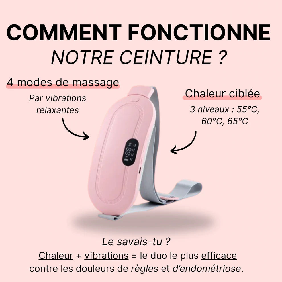 Ceinture menstruelle chauffante et massante